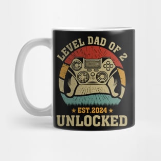 Vintage Level Dad Of 2 Unlock Est 2024 Mug